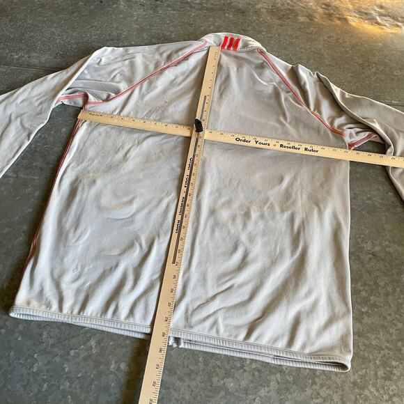 Shell Gas Embroidered Adidas Sweatshirt Lightweight Jacket Mens XL Gray Vintage - Picture 12 of 14